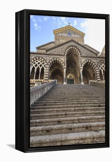 Cathedral and Steps with No People, Amalfi, Costiera Amalfitana (Amalfi Coast), Campania, Italy-Eleanor Scriven-Framed Premier Image Canvas