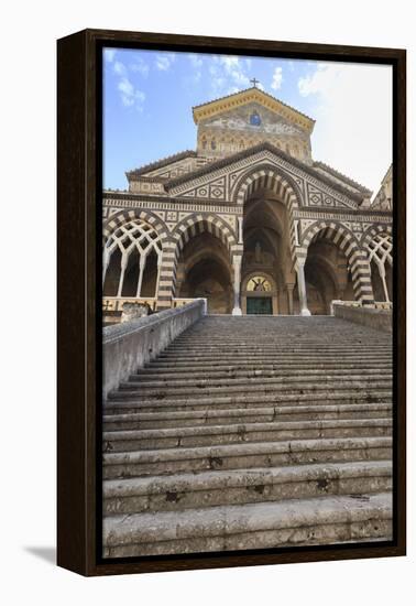 Cathedral and Steps with No People, Amalfi, Costiera Amalfitana (Amalfi Coast), Campania, Italy-Eleanor Scriven-Framed Premier Image Canvas