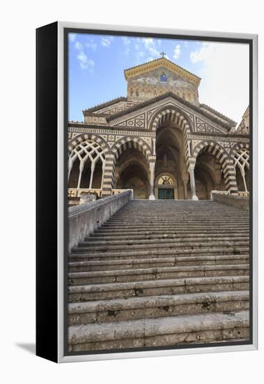 Cathedral and Steps with No People, Amalfi, Costiera Amalfitana (Amalfi Coast), Campania, Italy-Eleanor Scriven-Framed Premier Image Canvas