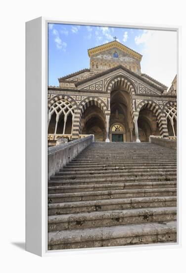 Cathedral and Steps with No People, Amalfi, Costiera Amalfitana (Amalfi Coast), Campania, Italy-Eleanor Scriven-Framed Premier Image Canvas