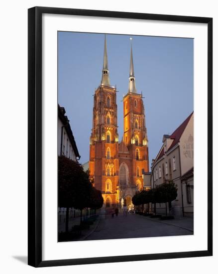 Cathedral at Dusk, Old Town, Wroclaw, Silesia, Poland, Europe-Frank Fell-Framed Photographic Print