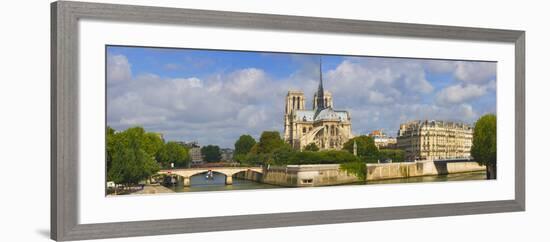 Cathedral at the Riverside, Notre Dame Cathedral, Seine River, Paris, Ile-De-France, France-null-Framed Photographic Print