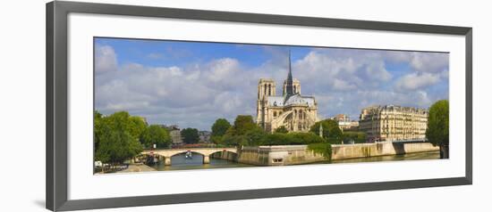 Cathedral at the Riverside, Notre Dame Cathedral, Seine River, Paris, Ile-De-France, France-null-Framed Photographic Print