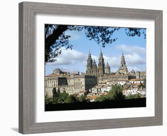 Cathedral from the Park, Santiago De Compostela, Unesco World Heritage Site, Galicia, Spain-Adam Woolfitt-Framed Photographic Print