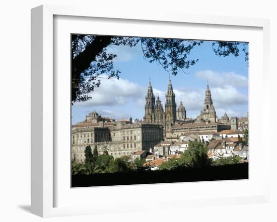 Cathedral from the Park, Santiago De Compostela, Unesco World Heritage Site, Galicia, Spain-Adam Woolfitt-Framed Photographic Print