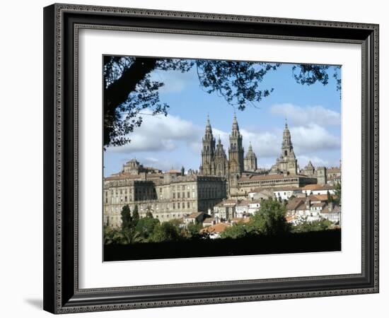 Cathedral from the Park, Santiago De Compostela, Unesco World Heritage Site, Galicia, Spain-Adam Woolfitt-Framed Photographic Print