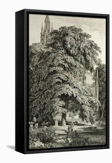 Cathedral Hidden Among Trees-Karl Friedrich Schinkel-Framed Premier Image Canvas