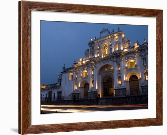 Cathedral in Square, Antigua, Guatemala-Bill Bachmann-Framed Photographic Print