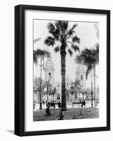 Cathedral in the Plaza de Armas in Peru Photograph - Lima, Peru-Lantern Press-Framed Art Print