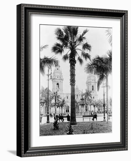 Cathedral in the Plaza de Armas in Peru Photograph - Lima, Peru-Lantern Press-Framed Art Print