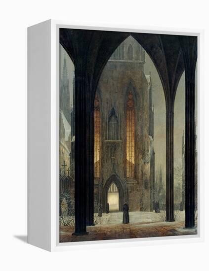 Cathedral in Winter, 1821-Ernst Ferdinand Oehme-Framed Premier Image Canvas