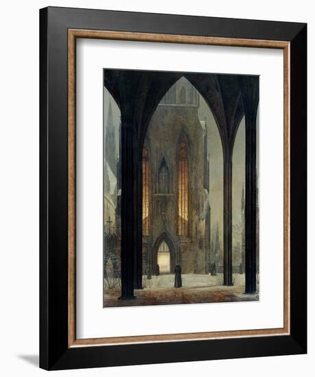 Cathedral in Winter, 1821-Ernst Ferdinand Oehme-Framed Giclee Print