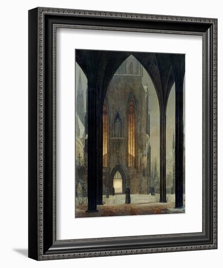 Cathedral in Winter, 1821-Ernst Ferdinand Oehme-Framed Giclee Print