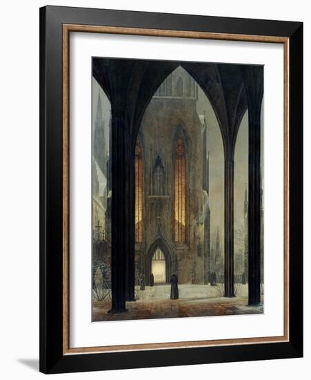 Cathedral in Winter, 1821-Ernst Ferdinand Oehme-Framed Giclee Print