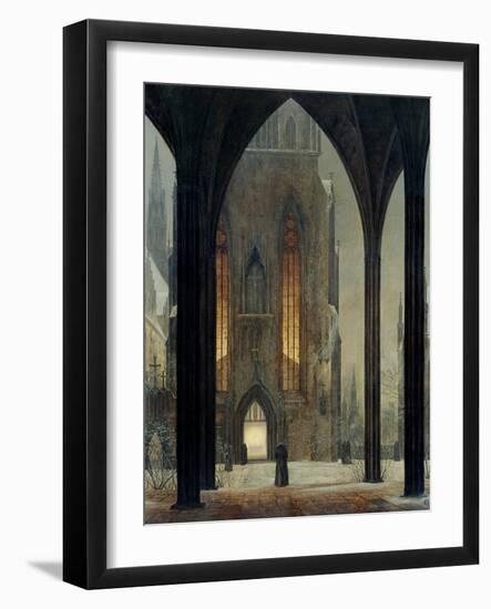 Cathedral in Winter, 1821-Ernst Ferdinand Oehme-Framed Giclee Print