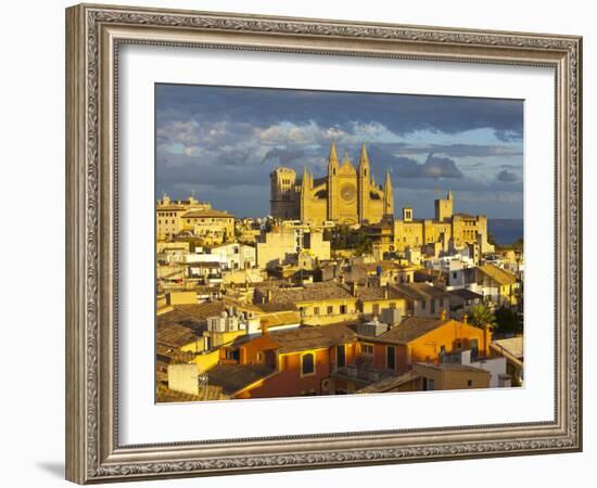 Cathedral La Seu and Old Town Rooftops, Palma De Mallorca, Mallorca, Balearic Islands, Spain-Doug Pearson-Framed Photographic Print