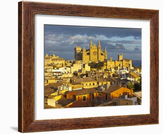 Cathedral La Seu and Old Town Rooftops, Palma De Mallorca, Mallorca, Balearic Islands, Spain-Doug Pearson-Framed Photographic Print