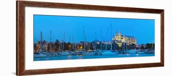 Cathedral La Seu Illuminated at Dusk, Palma De Mallorca, Mallorca, Balearic Islands, Spain-Doug Pearson-Framed Photographic Print