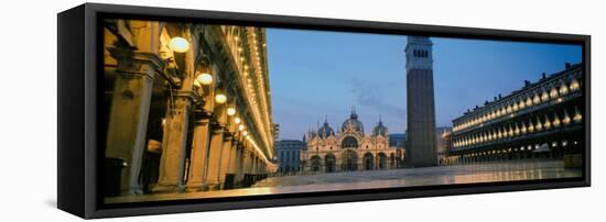 Cathedral Lit Up at Dusk, St. Mark's Cathedral, St. Mark's Square, Venice, Veneto, Italy-null-Framed Premier Image Canvas