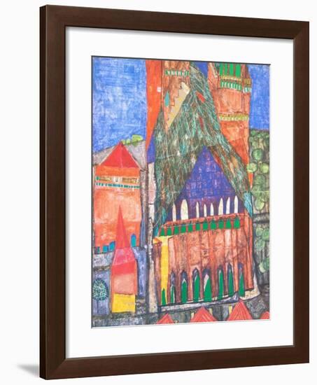 Cathedral No. I, Marrakesch-Friedensreich Hundertwasser-Framed Art Print