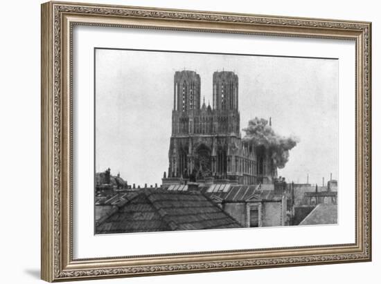 Cathedral of Reims, First World War, 19 April 1917-null-Framed Giclee Print