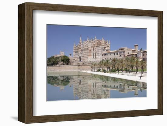 Cathedral of Santa Maria of Palma (La Seu) and Almudaina Palace at Parc De La Mar-Markus Lange-Framed Photographic Print