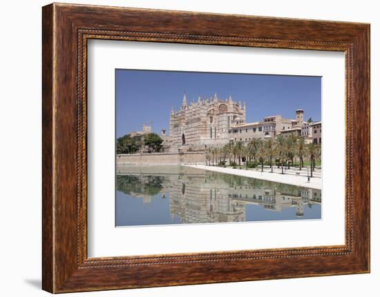 Cathedral of Santa Maria of Palma (La Seu) and Almudaina Palace at Parc De La Mar-Markus Lange-Framed Photographic Print