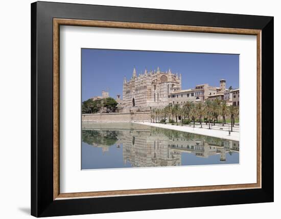 Cathedral of Santa Maria of Palma (La Seu) and Almudaina Palace at Parc De La Mar-Markus Lange-Framed Photographic Print