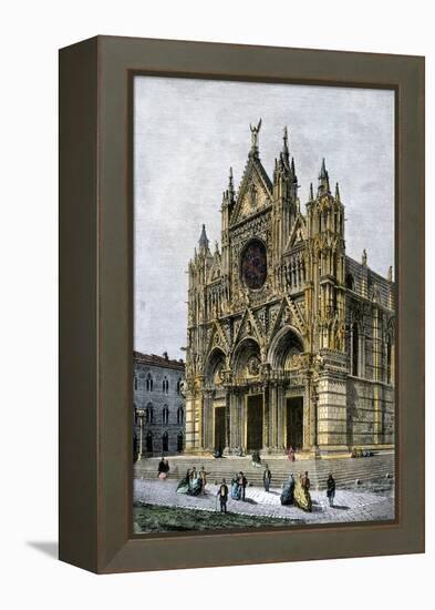 Cathedral of Siena, Italy, 1800s-null-Framed Premier Image Canvas