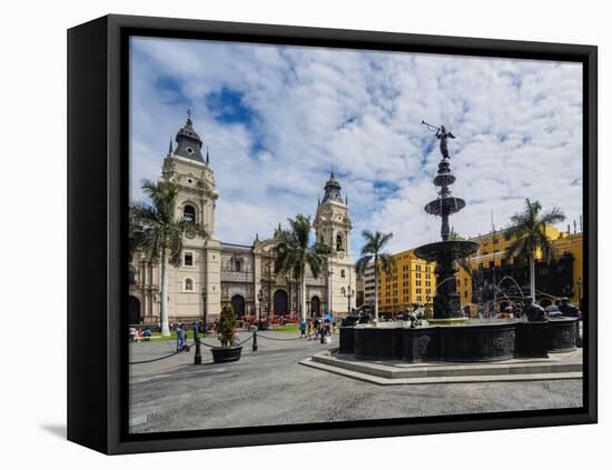 Cathedral of St. John the Apostle and Evangelist, Plaza de Armas, Lima, Peru, South America-Karol Kozlowski-Framed Premier Image Canvas