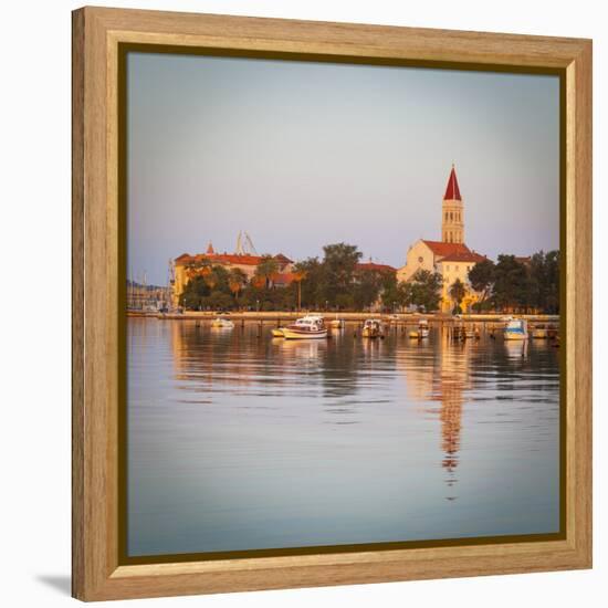 Cathedral of St. Lawrence Illuminated at Sunrise, Stari Grad (Old Town), Trogir, Dalmatia, Croatia-Doug Pearson-Framed Premier Image Canvas