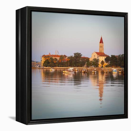 Cathedral of St. Lawrence Illuminated at Sunrise, Stari Grad (Old Town), Trogir, Dalmatia, Croatia-Doug Pearson-Framed Premier Image Canvas