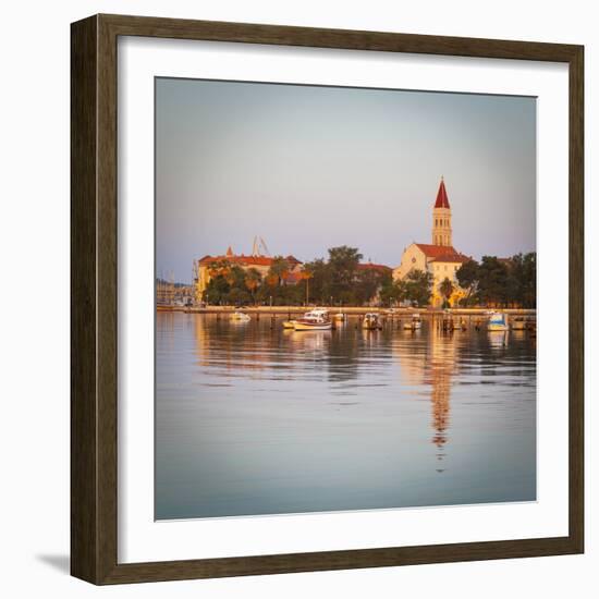 Cathedral of St. Lawrence Illuminated at Sunrise, Stari Grad (Old Town), Trogir, Dalmatia, Croatia-Doug Pearson-Framed Photographic Print