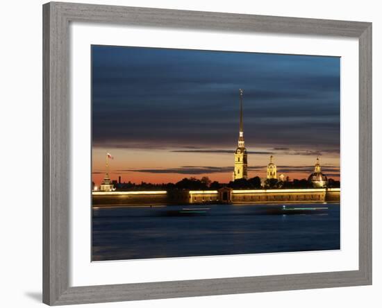 Cathedral of St. Peter and St. Paul at Dusk, St. Petersburg, Russia, Europe-Vincenzo Lombardo-Framed Photographic Print