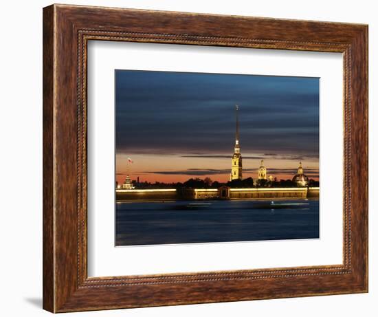 Cathedral of St. Peter and St. Paul at Dusk, St. Petersburg, Russia, Europe-Vincenzo Lombardo-Framed Photographic Print