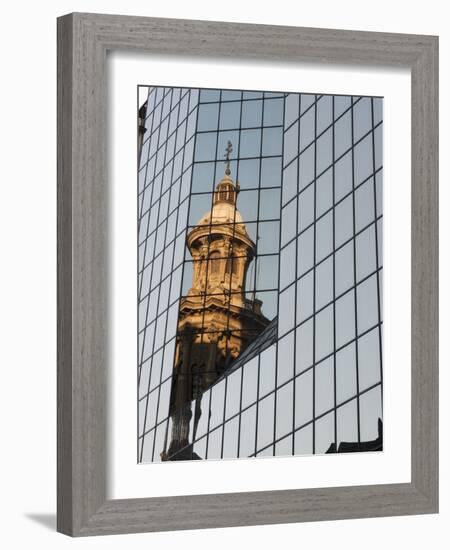 Cathedral Reflection, Plaza De Armas, Santiago, Chile, South America-Sergio Pitamitz-Framed Photographic Print