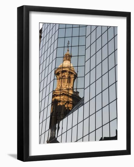 Cathedral Reflection, Plaza De Armas, Santiago, Chile, South America-Sergio Pitamitz-Framed Photographic Print