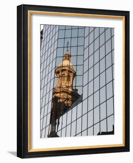 Cathedral Reflection, Plaza De Armas, Santiago, Chile, South America-Sergio Pitamitz-Framed Photographic Print
