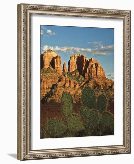 Cathedral Rock at Sunset from Secret Canyon, Sedona, Arizona, Usa-Michel Hersen-Framed Photographic Print