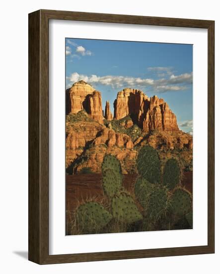 Cathedral Rock at Sunset from Secret Canyon, Sedona, Arizona, Usa-Michel Hersen-Framed Photographic Print