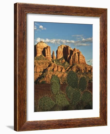 Cathedral Rock at Sunset from Secret Canyon, Sedona, Arizona, Usa-Michel Hersen-Framed Photographic Print