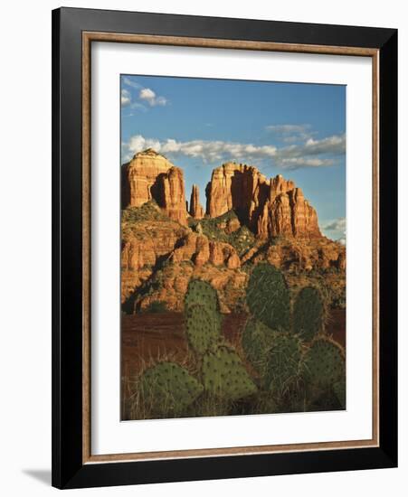 Cathedral Rock at Sunset from Secret Canyon, Sedona, Arizona, Usa-Michel Hersen-Framed Photographic Print