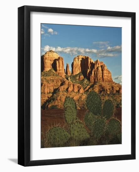 Cathedral Rock at Sunset from Secret Canyon, Sedona, Arizona, Usa-Michel Hersen-Framed Photographic Print