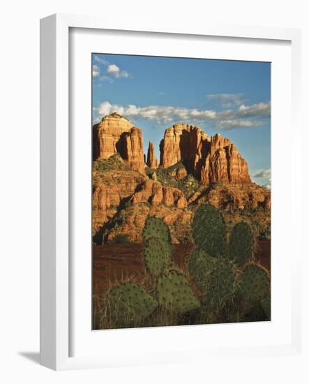 Cathedral Rock at Sunset from Secret Canyon, Sedona, Arizona, Usa-Michel Hersen-Framed Photographic Print