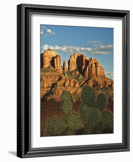 Cathedral Rock at Sunset from Secret Canyon, Sedona, Arizona, Usa-Michel Hersen-Framed Photographic Print