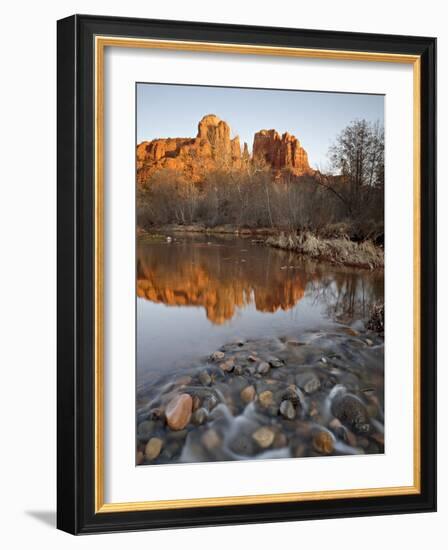 Cathedral Rock Reflected in Oak Creek, Crescent Moon Picnic Area, Coconino National Forest, Arizona-James Hager-Framed Photographic Print