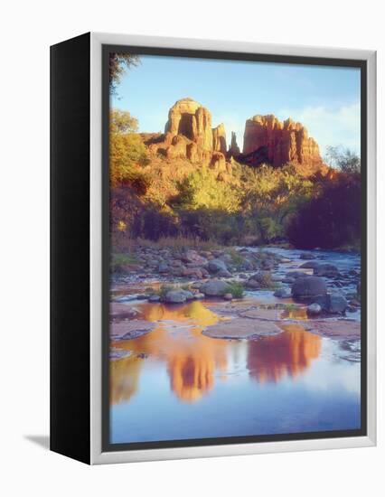 Cathedral Rock Reflecting on Oak Creek, Sedona, Arizona, USA-Christopher Talbot Frank-Framed Premier Image Canvas