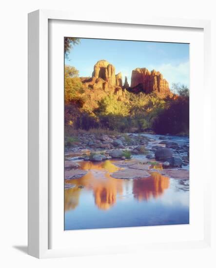 Cathedral Rock Reflecting on Oak Creek, Sedona, Arizona, USA-Christopher Talbot Frank-Framed Photographic Print