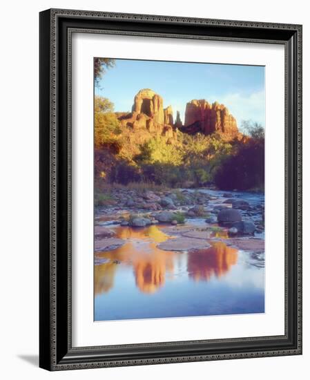 Cathedral Rock Reflecting on Oak Creek, Sedona, Arizona, USA-Christopher Talbot Frank-Framed Photographic Print