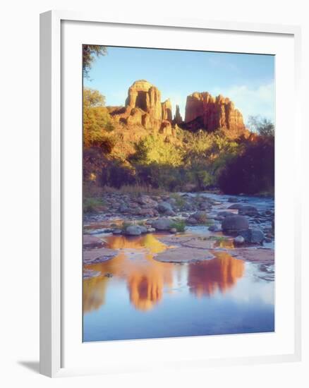 Cathedral Rock Reflecting on Oak Creek, Sedona, Arizona, USA-Christopher Talbot Frank-Framed Photographic Print